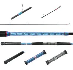 Jigging World MK2 7'6" Custom Spinning Rod - Blue/Red