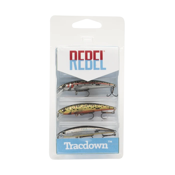 Rebel Tracdown Ghost Minnow 3 Pack Crankbaits 3 Rebel Tracdown Ghost Minnow 3 Pack Crankbaits