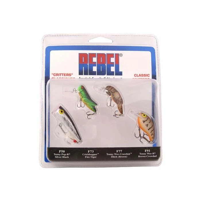 Rebel Classic Critters 4 Pack Hardbaits 3 Rebel Classic Critters 4 Pack Hardbaits
